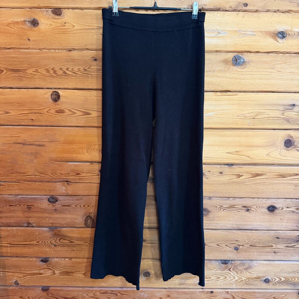 NIA Ribbed Black Pants Small